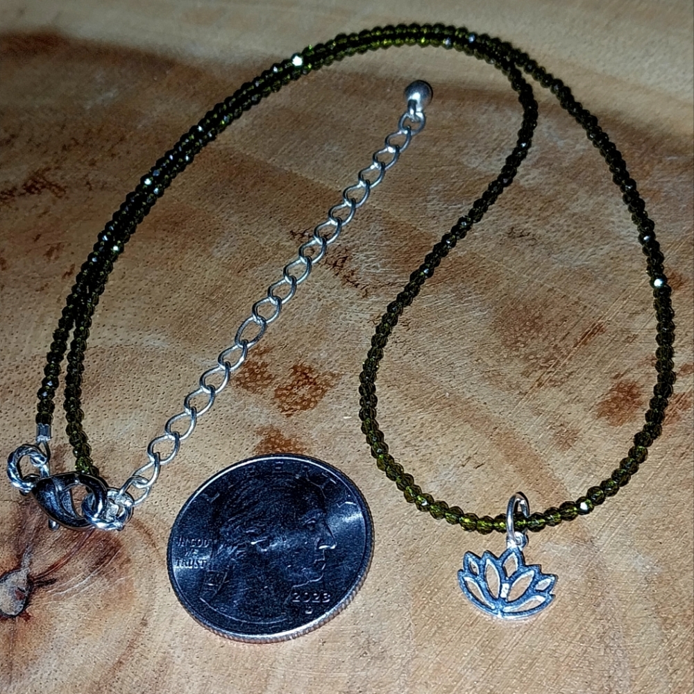Petite Peridot Lotus necklace